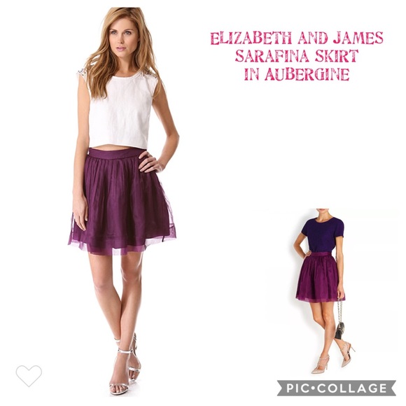 ELIZABETH & JAMES Sarafina Skirt in Aubergine NWT Size 2 - Picture 1 of 3
